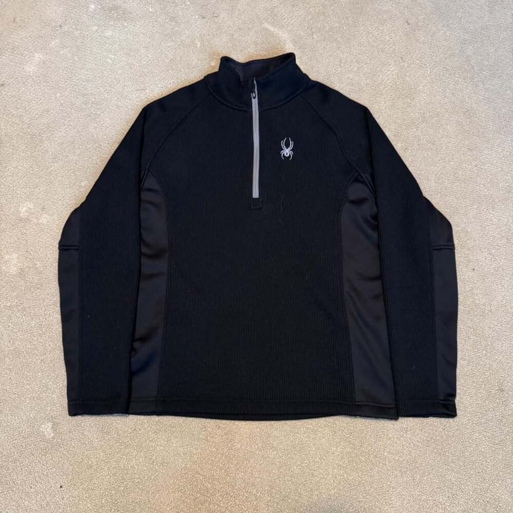 Spyder 1/4 Zip Thermal Pullover Size M Black